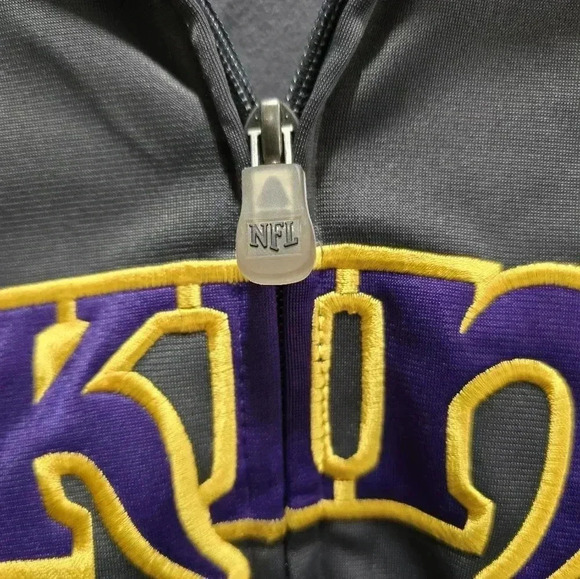 Minnesota Vikings Full Zip Track Jacket 3X Embroidered Logos Majestic NFL - Picture 4 of 8